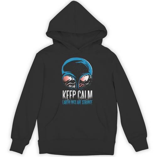 Keep Calm Earthlings Are Strange Alien Introvert Unisex Hoodie - Raresse