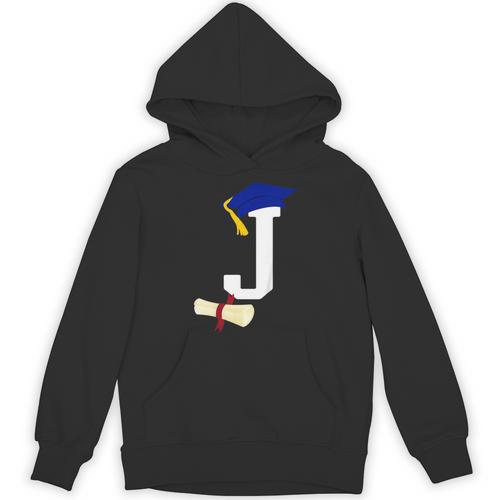 Kids Initial J Letter For Boys Preschool Graduation Kindergarten Unisex Hoodie - Best Gift Smart
