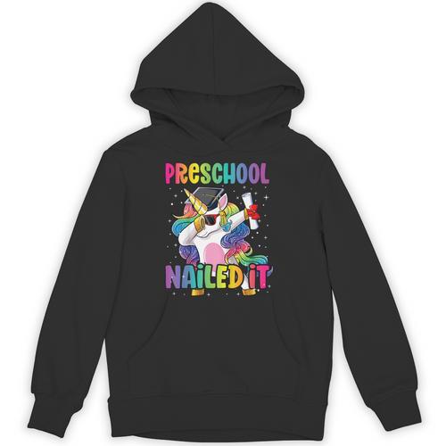 Kids Preschool Graduate Unicorn Nailed It Preschool Graduation Unisex Hoodie - Best Gift Smart