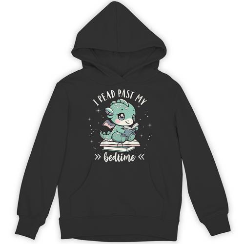 Kids I Read Past My Bedtime Cute Book Dragon Pajama Unisex Hoodie - Bookorys AU
