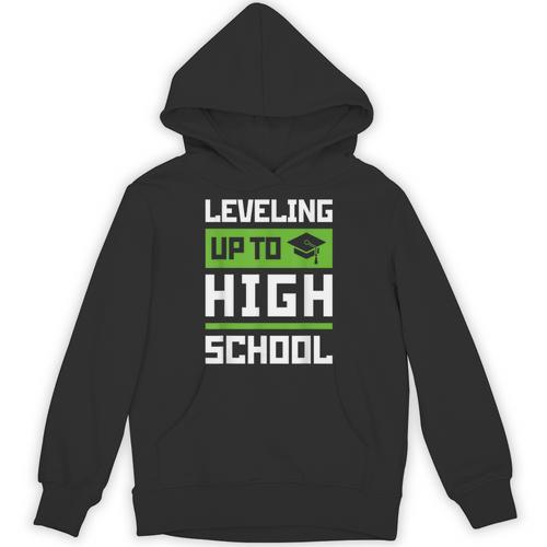 Leveling Up To High School Tee Shirt Gaming Graduation Unisex Hoodie - Best Gift Smart