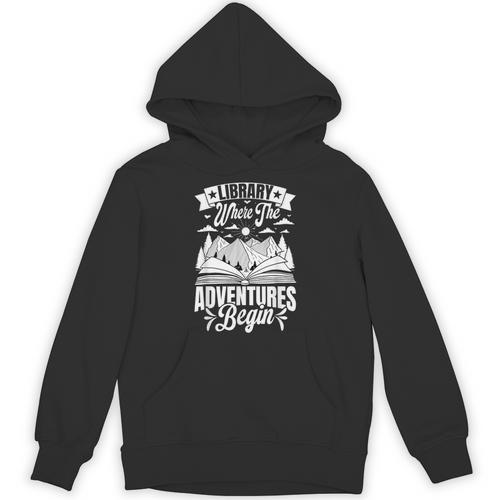 Library Where The Adventures Begin Librarian Book Readers Unisex Hoodie - Bookorys