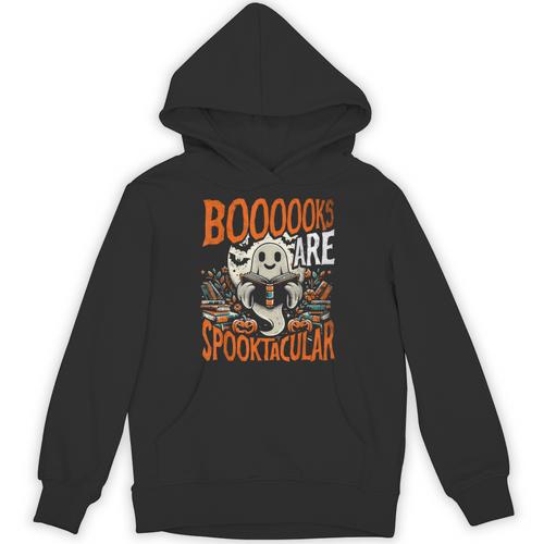 Library Halloween Book Lover Ghost With Books Unisex Hoodie - Bookorys UK