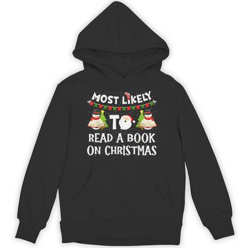 Most Likely To Read A Book On Christmas Snowman Family Unisex Hoodie - Bookorys UK