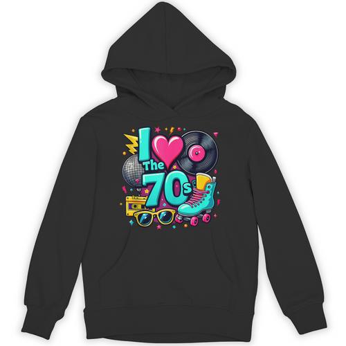 I Love The 70s Vintage Cassette Roller Vinyl Nostalgia 70s Unisex Hoodie - Figerry