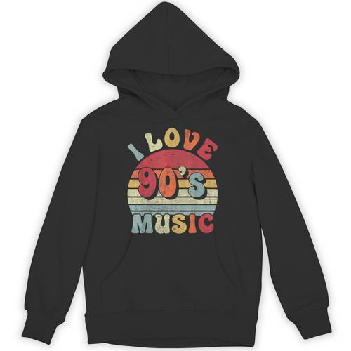 I Love 90's Music Retro Style Nostalgia Cassette 1990s Party Unisex Hoodie - Figerry