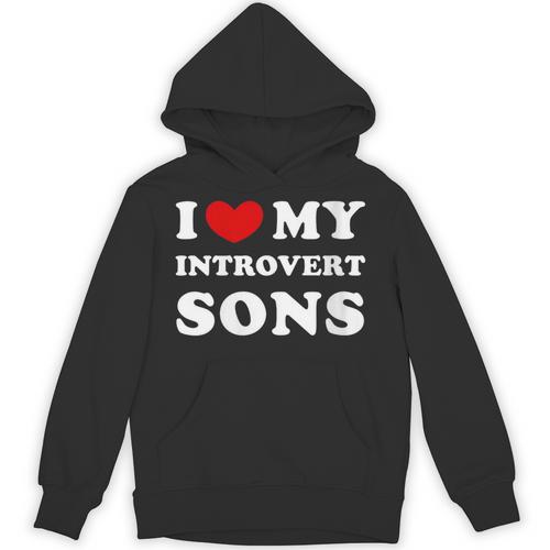 I Love My Introvert Sons I Heart My Introvert Sons Unisex Hoodie - Raresse