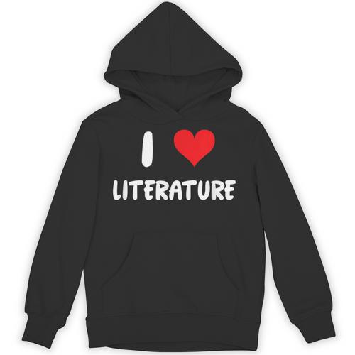 I Love Literature Heart Books Writing Reading Read Write Unisex Hoodie - Bookorys CA
