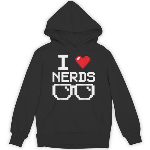 I Love Nerds I Heart Nerds For Science Book Knowledge Geeks Unisex Hoodie - Bookorys DE