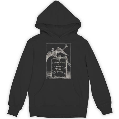 In Loving Memory Of When I Cared Skeleton Angel Tombstone Unisex Hoodie - Easessy
