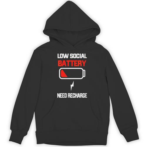 Low Social Battery Need Recharge Introvert Self-Care Unisex Hoodie - Raresse