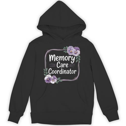 Memory Care Coordinator Purple Floral Pansies Unisex Hoodie - Easessy