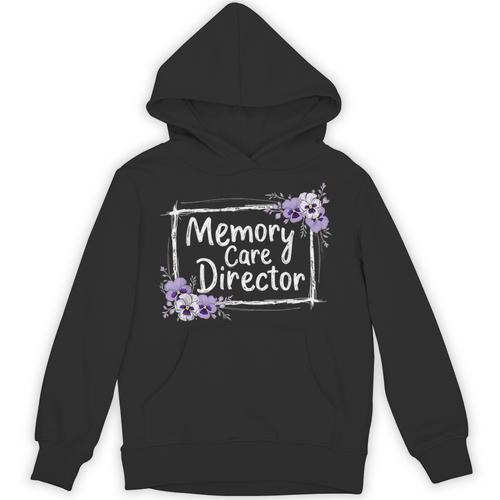 Memory Care Director Purple Floral Pansies Unisex Hoodie - Easessy