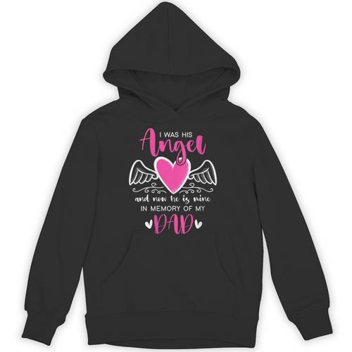 Memory Of My Dad I Was Her Angel Now She Is Mine Heaven Unisex Hoodie - Easessy