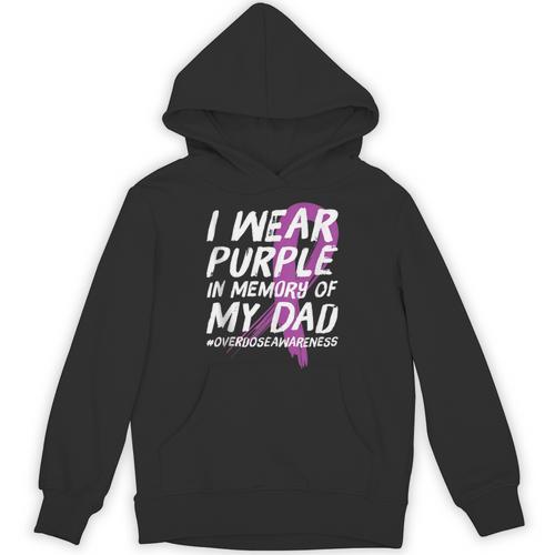 Memory Of Dad Wear Purple Overdose Awareness Unisex Hoodie - Easessy