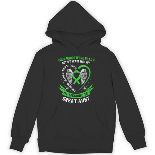 In Memory Of Great Aunt Non Hodgkins Lymphoma Awareness Unisex Hoodie - Easessy