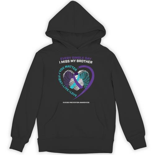 In Memory Of I Miss My Brother Suicide Prevention Awareness Unisex Hoodie - Easessy