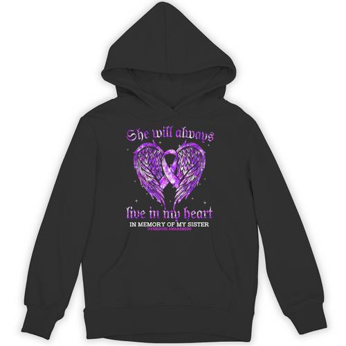 In Memory Of My Sister Overdose Awareness Angel Wing Unisex Hoodie - Easessy