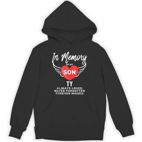 In Memory Of Son Ty Customized Personalized Memorial Unisex Hoodie - Easessy