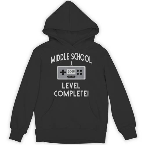 Middle School Graduation Shirt Level Complete Video Gamer Unisex Hoodie - Best Gift Smart