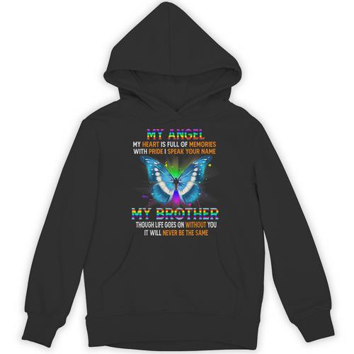 I Miss My Brother My Angel In Heaven Memory Of My Brother Unisex Hoodie - Easessy