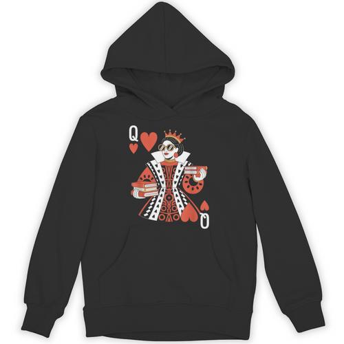 Modern Queen Of Hearts Book Lover Reading Novels Romantasy Unisex Hoodie - Bookorys DE