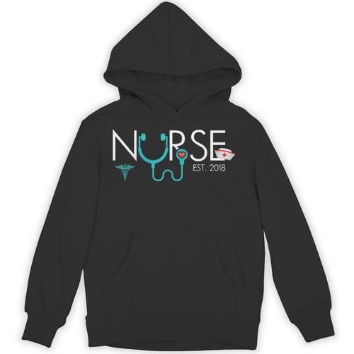 New Nurse Est 2018 School Graduation Nursing Unisex Hoodie - Best Gift Smart