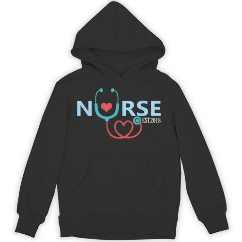 New Nurse Est 2018 T-Shirt Nursing School Graduation Unisex Hoodie - Best Gift Smart