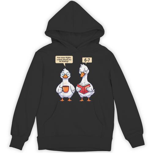 How Many Nights Reading Goose Book Lover Reader Unisex Hoodie - Bookorys DE