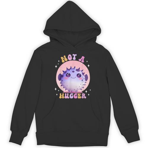 Not a Hugger Cute Pufferfish Autism Awareness Introverts Unisex Hoodie - Raresse