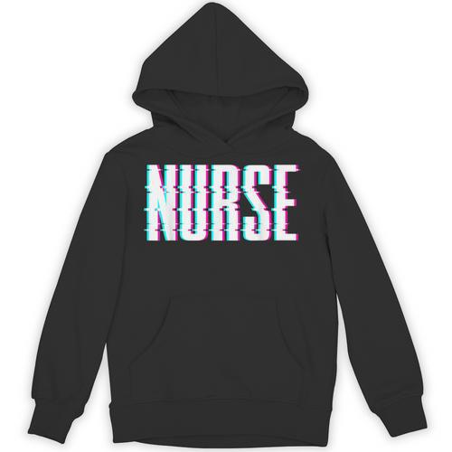 Nurse Glitch Aesthetic Graduation Nurse Glitch Graphic Art Unisex Hoodie - Best Gift Smart