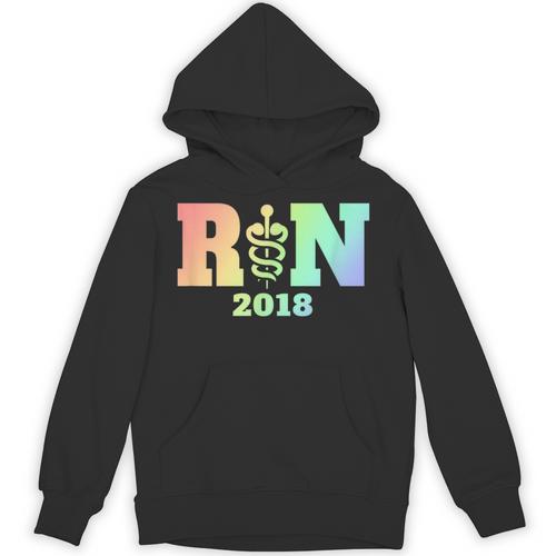 Nurse Graduation Shirt RN Est 2018 Rainbow Tshirt Unisex Hoodie - Best Gift Smart