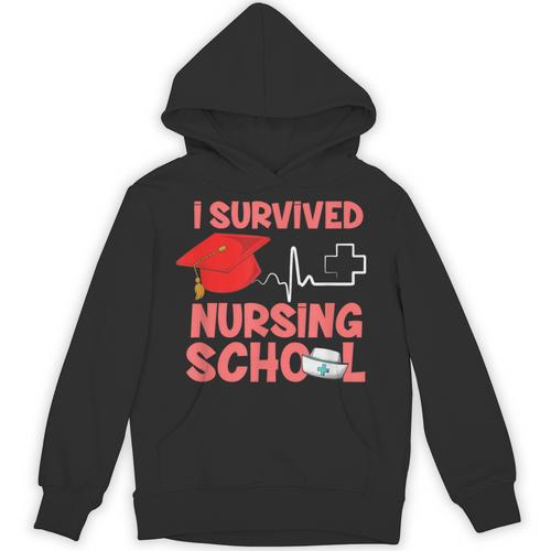 Nurse Survived Nursing School Graduation Unisex Hoodie - Best Gift Smart