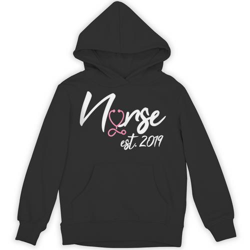 Nursing School Survivor Apparel Graduation Nurse RN EST 2019 Unisex Hoodie - Best Gift Smart