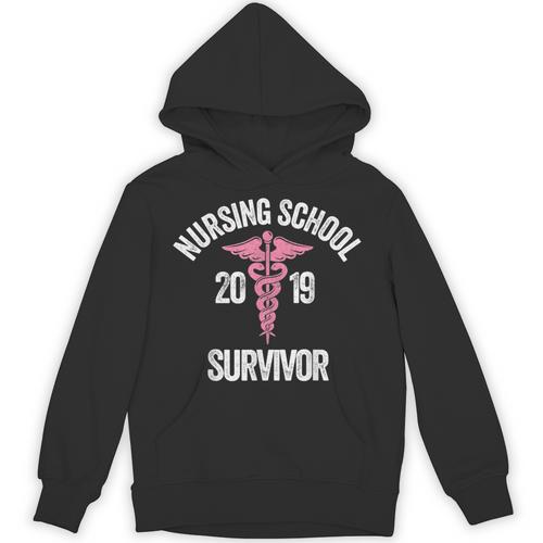 Nursing School Survivor Apparel Graduation Party Nurse RN Unisex Hoodie - Best Gift Smart