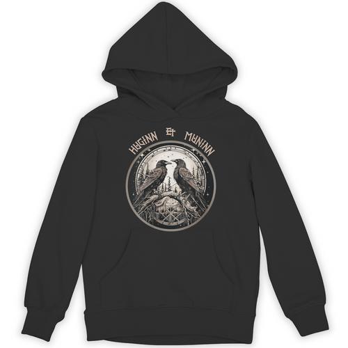Odin Ravens Memory And Mind Huginn And Muninn Odin's Ravens Unisex Hoodie - Easessy