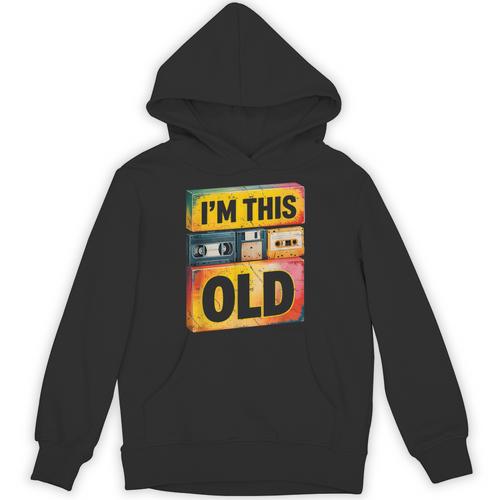 Im This Old Retro 80s 90s VHS Cassette Floppy Disk Nostalgia Unisex Hoodie - Figerry