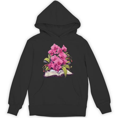 Orchids Flowers Book Floral Unisex Hoodie - Bookorys CA