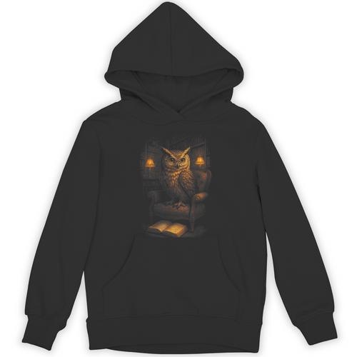 Owl Library Books Wisdom Reading Vintage Scholar Unisex Hoodie - Bookorys