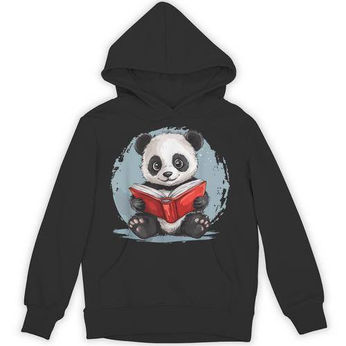 Panda With Book For Reading Enthusiasts Unisex Hoodie - Bookorys