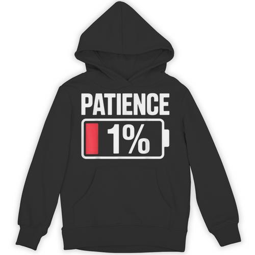 Patience 1 Battery Low Mood Tired Introvert Humor Unisex Hoodie - Raresse
