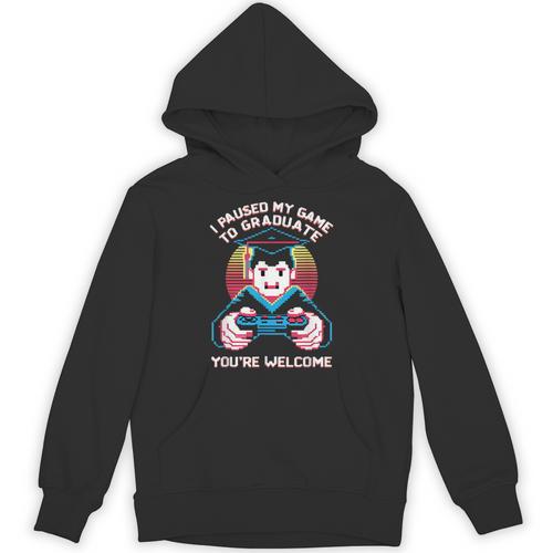 I Paused My Game To Graduate 2024 Gamer Graduation Unisex Hoodie - Best Gift Smart