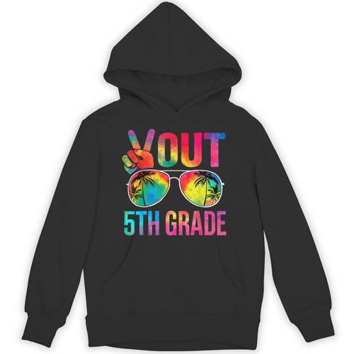 Peace Out 5th Grade Tie Dye Graduation Last Day Of School Unisex Hoodie - Best Gift Smart