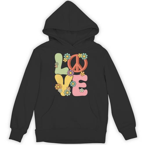 Peace Sign Love Groovy Vibes Costume Nostalgia 1980s Fashion Unisex Hoodie - Figerry