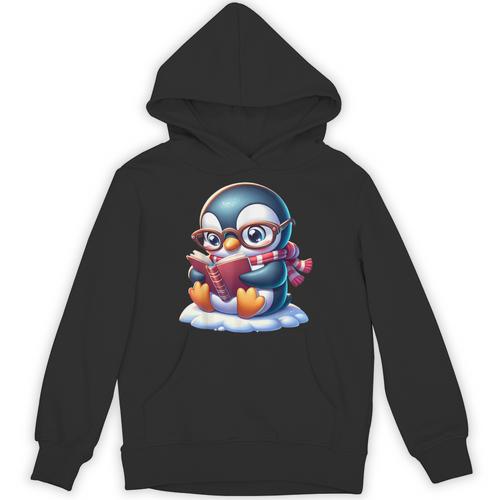 Penguin Reading a Book Animal Unisex Hoodie - Bookorys