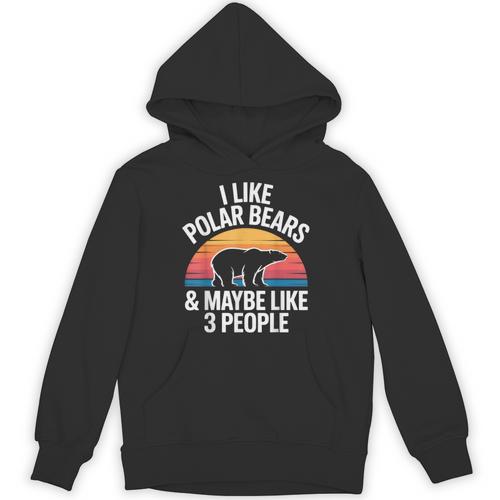 I Like Polar Bears Maybe 3 People Sarcastic Introvert Humor Unisex Hoodie - Raresse