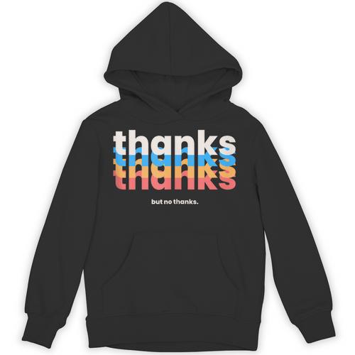 Polite Introvert Thanks But No Thanks Retro Graphic Unisex Hoodie - Raresse