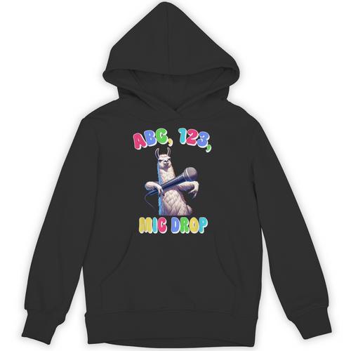 Preschool Graduate Shirt ABC 123 Mic Drop Llama Graduation Unisex Hoodie - Best Gift Smart