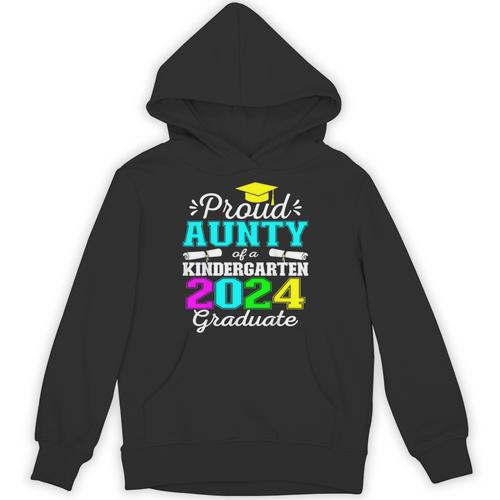 Proud Aunty Of Kindergarten Graduate 2024 Graduation Aunty Unisex Hoodie - Best Gift Smart