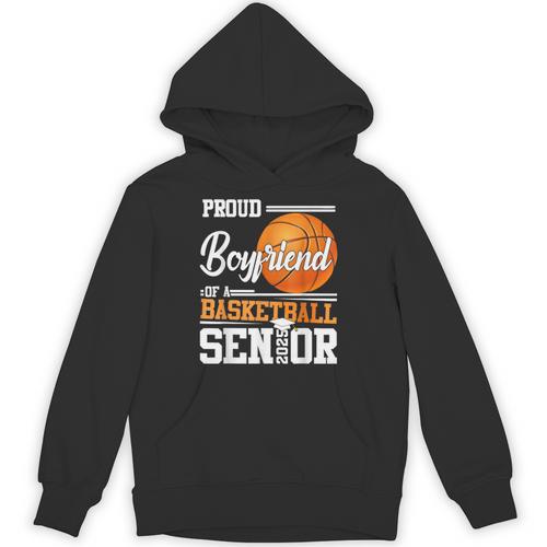 Proud Boyfriend Of A 2025 Senior Graduation Basketball Unisex Hoodie - Best Gift Smart